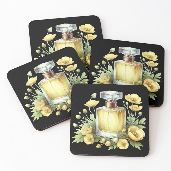 Item preview, Perfume Bottle with Yellow Flowers designed and sold by virdeiz.