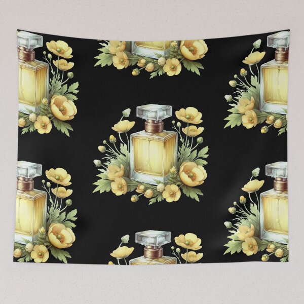 Item preview, Perfume Bottle with Yellow Flowers designed and sold by virdeiz.