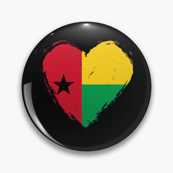 Item preview, Distressed Guinea-Bissau Flag Heart GW designed and sold by shitpostee.