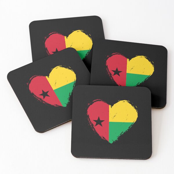 Item preview, Distressed Guinea-Bissau Flag Heart GW designed and sold by shitpostee.