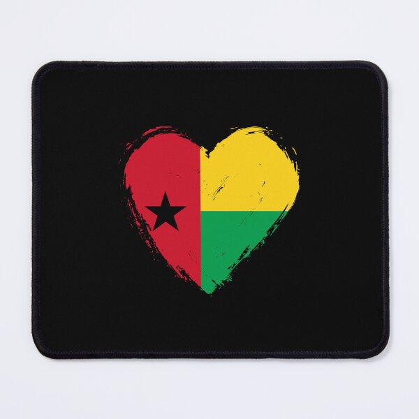 Item preview, Distressed Guinea-Bissau Flag Heart GW designed and sold by shitpostee.