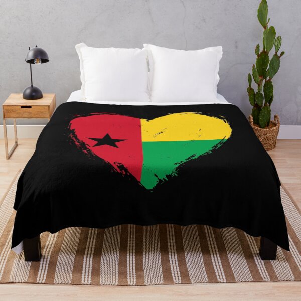 Item preview, Distressed Guinea-Bissau Flag Heart GW designed and sold by shitpostee.