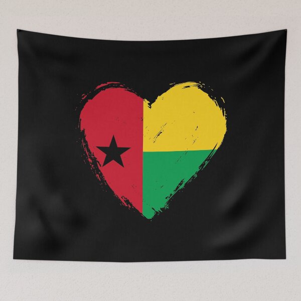 Item preview, Distressed Guinea-Bissau Flag Heart GW designed and sold by shitpostee.