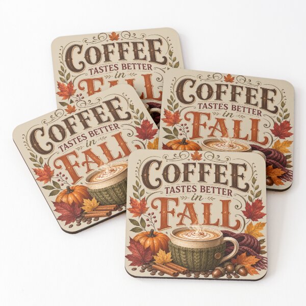 Item preview, Coffee Tastes Better in Fall – Cozy Autumn Coffee Lover Design designed and sold by astersgraphics.