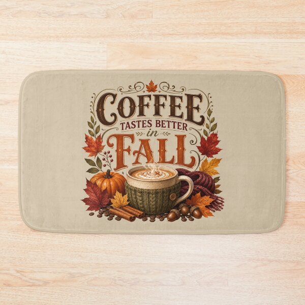 Item preview, Coffee Tastes Better in Fall – Cozy Autumn Coffee Lover Design designed and sold by astersgraphics.