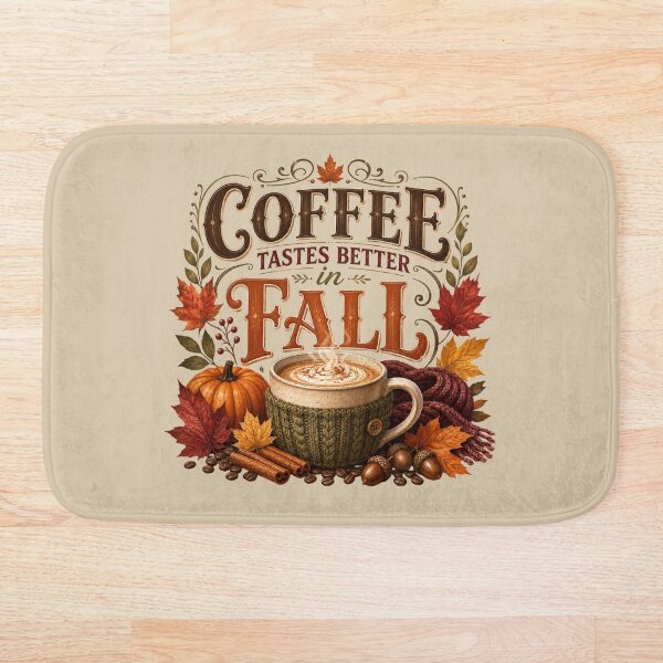 Item preview, Coffee Tastes Better in Fall – Cozy Autumn Coffee Lover Design designed and sold by astersgraphics.