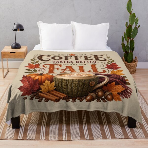 Item preview, Coffee Tastes Better in Fall – Cozy Autumn Coffee Lover Design designed and sold by astersgraphics.