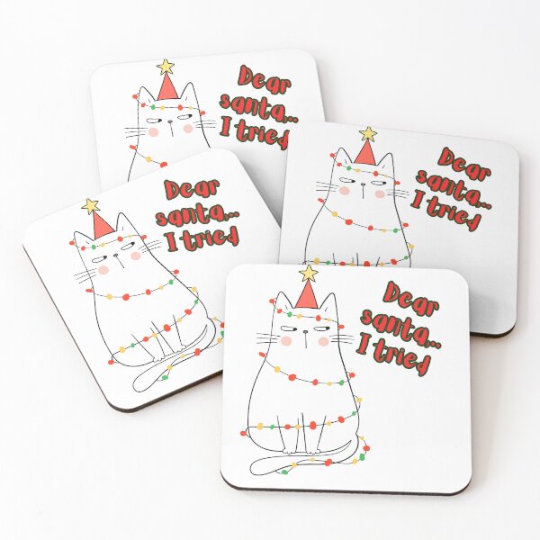 Item preview, Dear Santa I Tried Funny Christmas Cat designed and sold by bloombyomnia.