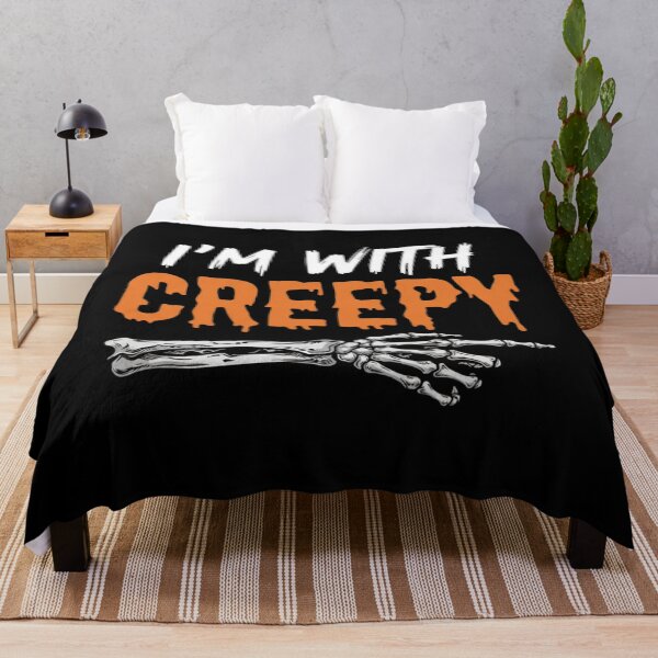 Item preview, I'm with Creepy Funny Matching Halloween Women's T-Shirt | Spooky Couple Halloween Graphic Gift designed and sold by Trendably.
