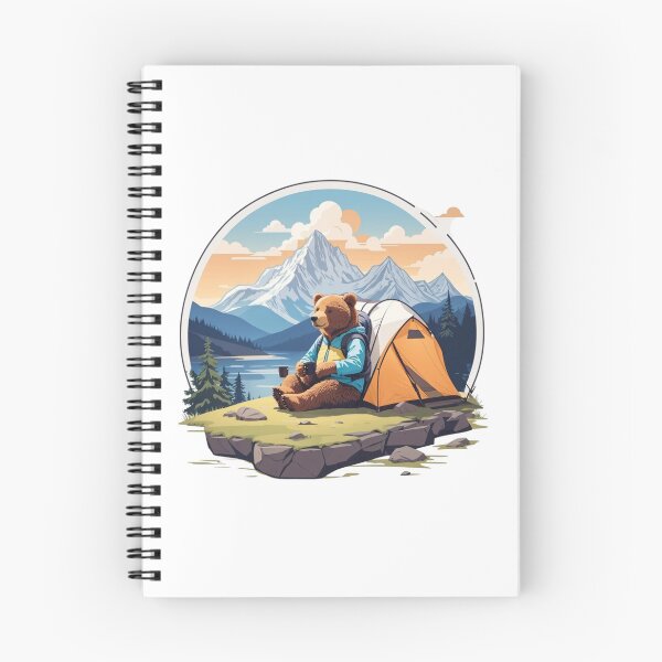 Item preview, Chill Bear Camping Mountain Badge designed and sold by No Talk Studio .