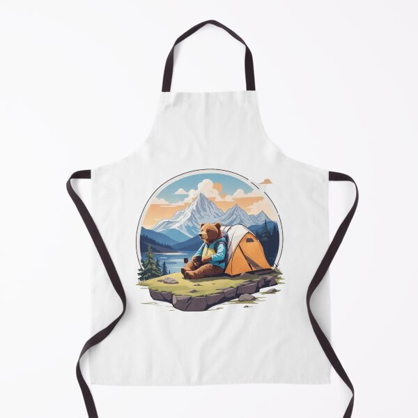 Item preview, Chill Bear Camping Mountain Badge designed and sold by No Talk Studio .