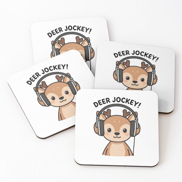 Item preview, Funny Cute Kawaii Cartoon Music DJ Style Deer with Earphones DEER JOCKEY! designed and sold by Giulivo Store Graphic.