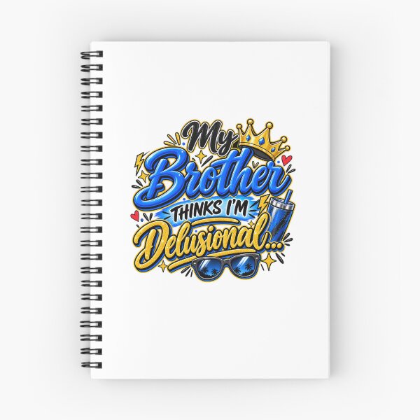Item preview, My Brother Thinks I'm Delusional, Sassy Brother Quote, Glam Blue & Gold Design designed and sold by WHDProduction45.