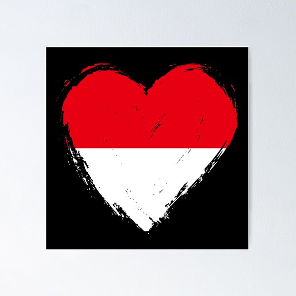Item preview, Distressed Indonesia Flag Heart ID designed and sold by shitpostee.
