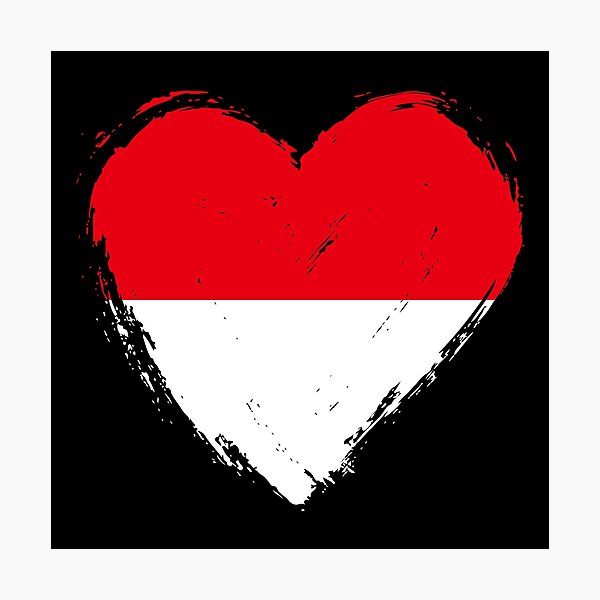 Item preview, Distressed Indonesia Flag Heart ID designed and sold by shitpostee.
