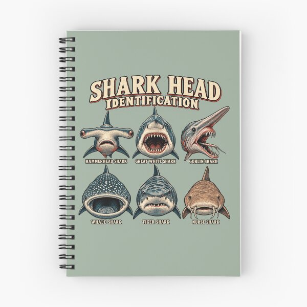 Item preview, Shark Head Identification for Marine Biology Fans designed and sold by POD DYNASTY | Original Print On Demand T-Shirt Graphics.