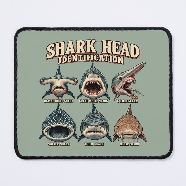 Item preview, Shark Head Identification for Marine Biology Fans designed and sold by POD DYNASTY | Original Print On Demand T-Shirt Graphics.