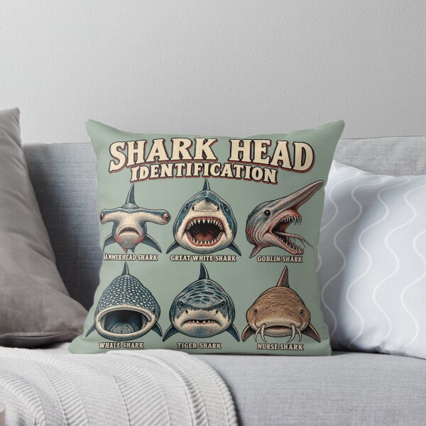 Item preview, Shark Head Identification for Marine Biology Fans designed and sold by POD DYNASTY | Original Print On Demand T-Shirt Graphics.