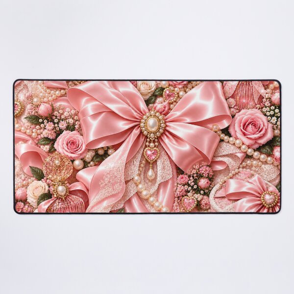 Item preview, Pink Pearl Coquette Bows designed and sold by Gold&pixels.