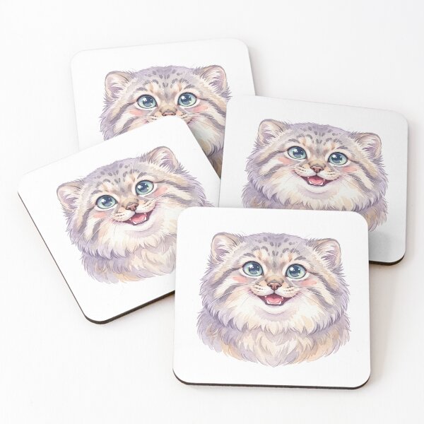 Item preview, Happy Manul Energy | Cute Smiling Pallas Cat (Manul) Watercolor Design designed and sold by HelgaCraftery.