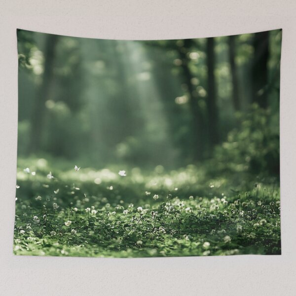Item preview, Misty Green Forest Floor Wildflowers in Morning Light designed and sold by Nine Lives Studio.