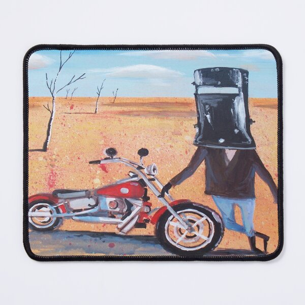 Item preview, Ned Kelly on a Chopper Outback Australia designed and sold by Al Benge - NZ & Australian Art.