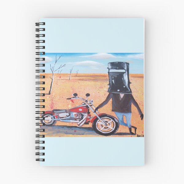 Item preview, Ned Kelly on a Chopper Outback Australia designed and sold by Al Benge - NZ & Australian Art.