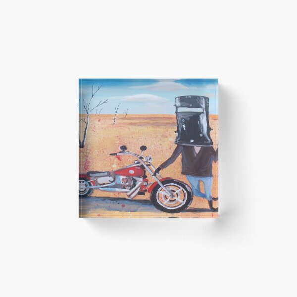 Item preview, Ned Kelly on a Chopper Outback Australia designed and sold by Al Benge - NZ & Australian Art.