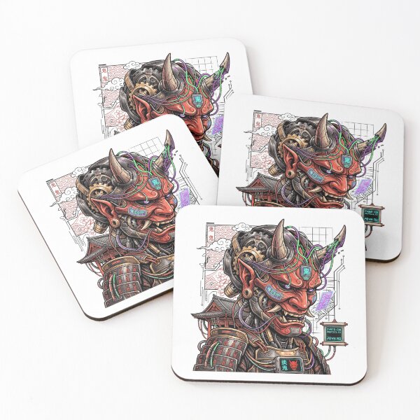 Item preview, Cyberpunk Oni Samurai Mecha Japanese Demon Cyborg Streetwear designed and sold by mood-draftsman.