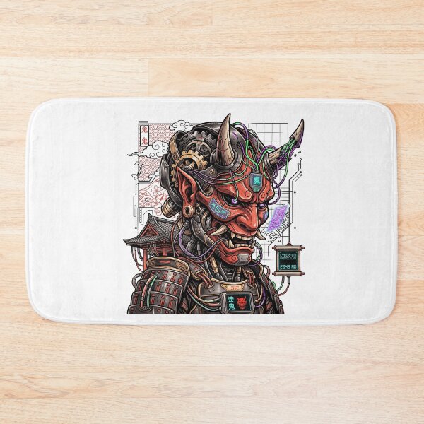 Item preview, Cyberpunk Oni Samurai Mecha Japanese Demon Cyborg Streetwear designed and sold by mood-draftsman.
