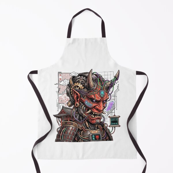 Item preview, Cyberpunk Oni Samurai Mecha Japanese Demon Cyborg Streetwear designed and sold by mood-draftsman.