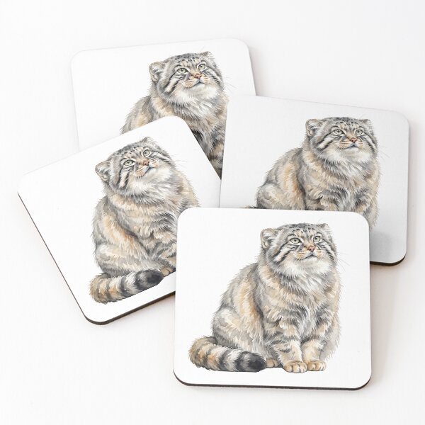 Item preview, Majestic Pallas Cat (Manul) Watercolor | Fluffy Wild Cat Illustration designed and sold by HelgaCraftery.
