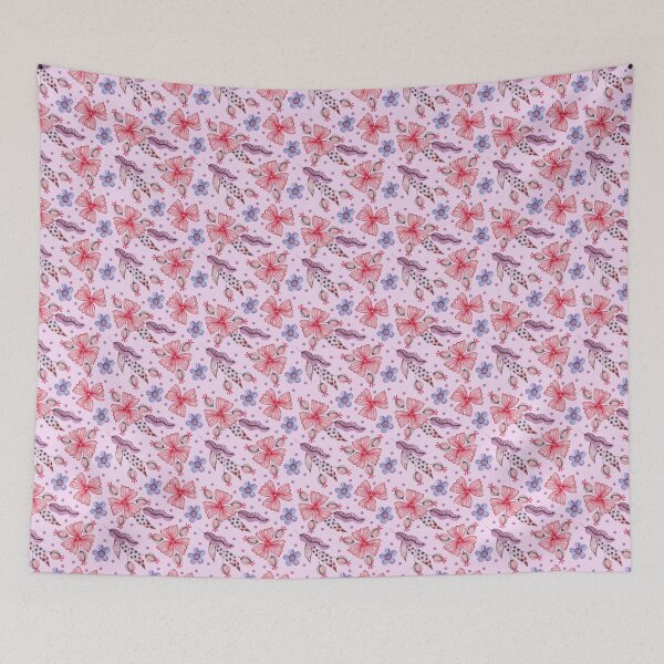 Item preview, Pink Whimsical Watercolor Floral Pattern designed and sold by White Rabbit Design .