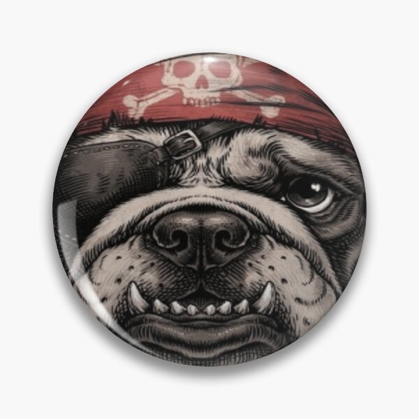 Item preview, Fierce Pirate Bulldog Skull Bandana Dog Art designed and sold by DailySparks.