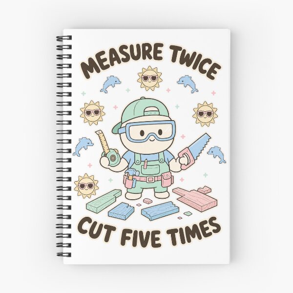 Item preview, Measure Twice Cut Five Times Funny Carpenter Pastel T-Shirt designed and sold by KIDEnia.