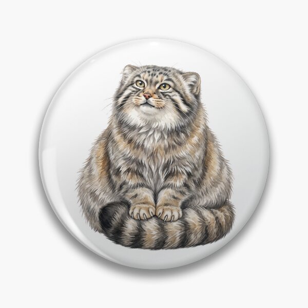 Item preview, Fluffy Pallas Cat (Manul) | Majestic Floof Watercolor Wild Cat Art designed and sold by HelgaCraftery.