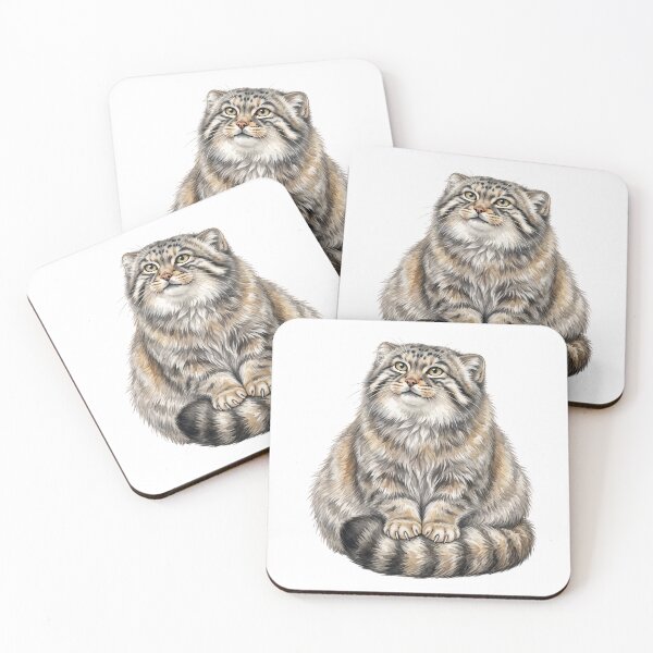 Item preview, Fluffy Pallas Cat (Manul) | Majestic Floof Watercolor Wild Cat Art designed and sold by HelgaCraftery.