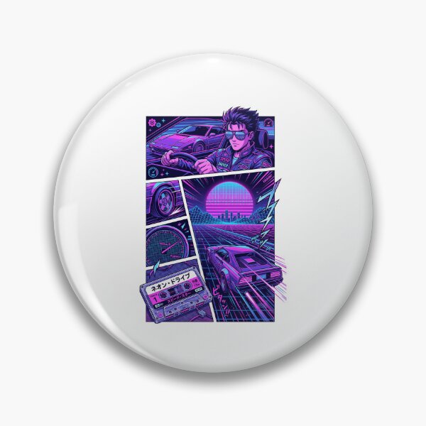 Item preview, Retro Synthwave Anime Driver 80s Cyber Outrun Sports Car Manga Panel designed and sold by mood-draftsman.