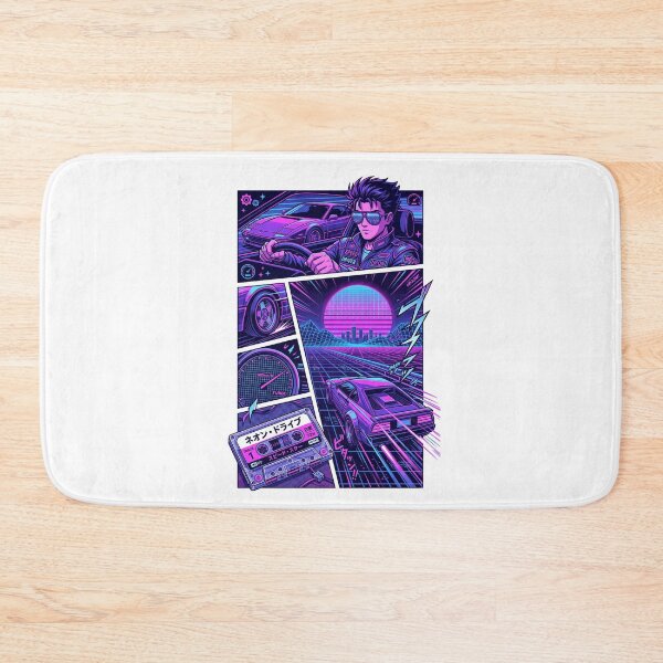 Item preview, Retro Synthwave Anime Driver 80s Cyber Outrun Sports Car Manga Panel designed and sold by mood-draftsman.