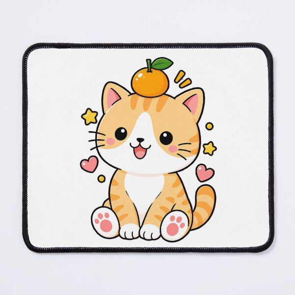 Item preview, Cute Orange Tabby Cat with Orange Fruit Kawaii Kitty designed and sold by NoopnyangStudio.