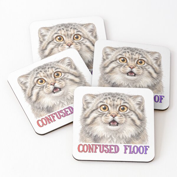 Item preview, Confused Floof | Funny Pallas Cat (Manul) Meme Design designed and sold by HelgaCraftery.