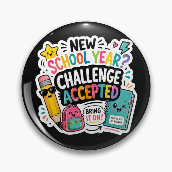 Item preview, New School Year Challenge Accepted Cute Colorful Back to School Design designed and sold by GusiaTreasures.