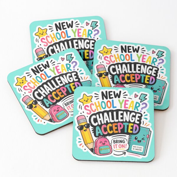Item preview, New School Year Challenge Accepted Cute Colorful Back to School Design designed and sold by GusiaTreasures.