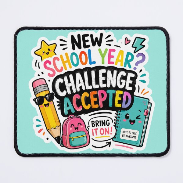 Item preview, New School Year Challenge Accepted Cute Colorful Back to School Design designed and sold by GusiaTreasures.