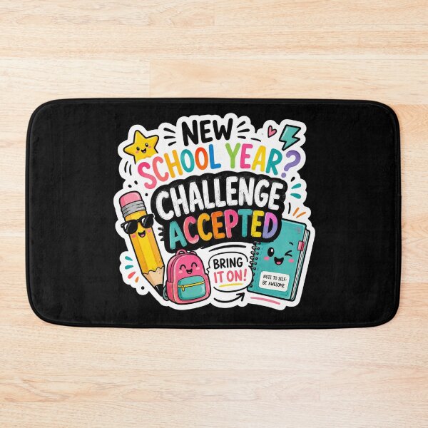 Item preview, New School Year Challenge Accepted Cute Colorful Back to School Design designed and sold by GusiaTreasures.