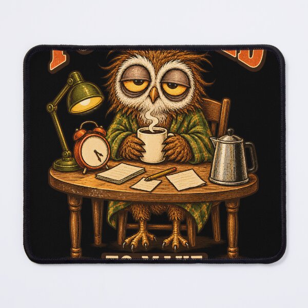 Item preview, Too Tired to Make Good Decisions – Funny Exhausted Owl Humor designed and sold by Ajdaprint.
