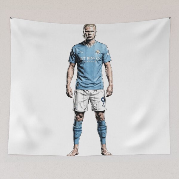 Item preview, Erling Haaland Manchester City Football Player Illustration designed and sold by annaarthk.