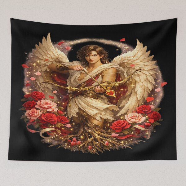 Item preview, Enchanted Cupid – Wings, Roses & Golden Arrow designed and sold by TroviTutto.