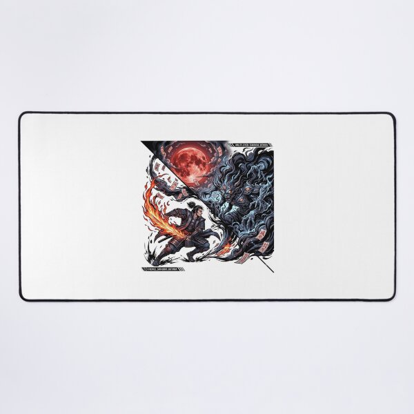 Item preview, Samurai Flame Katana vs Shadow Demon Blood Moon Anime Manga designed and sold by mood-draftsman.