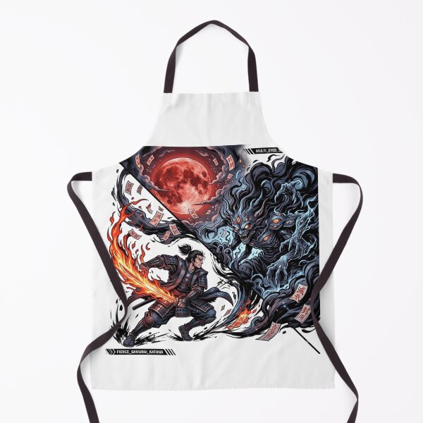 Item preview, Samurai Flame Katana vs Shadow Demon Blood Moon Anime Manga designed and sold by mood-draftsman.